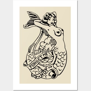 Mermaid Tattoo Shirt Posters and Art